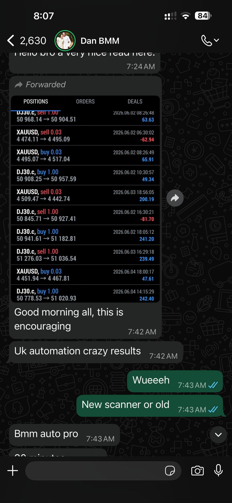 Trader result